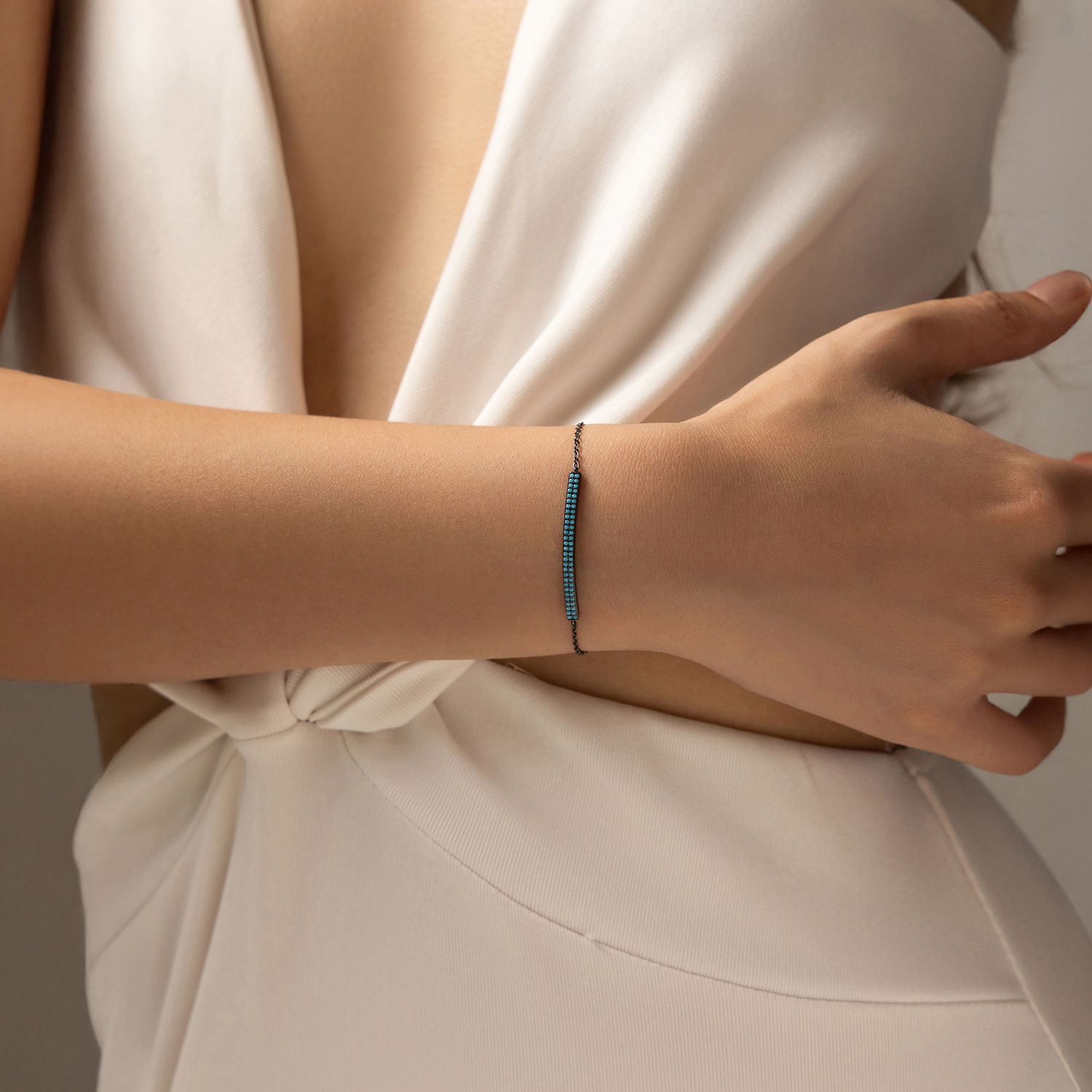 The S925 Sterling Silver Turquoise Bracelet - Image 2