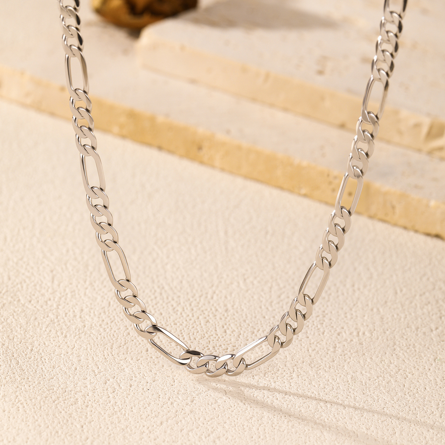 The S925 Sterling Silver Figaro Chain Necklace - Image 4
