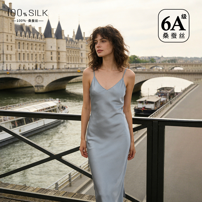 The 19 Momme 100% Mulberry Silk Backless Slip Dress
