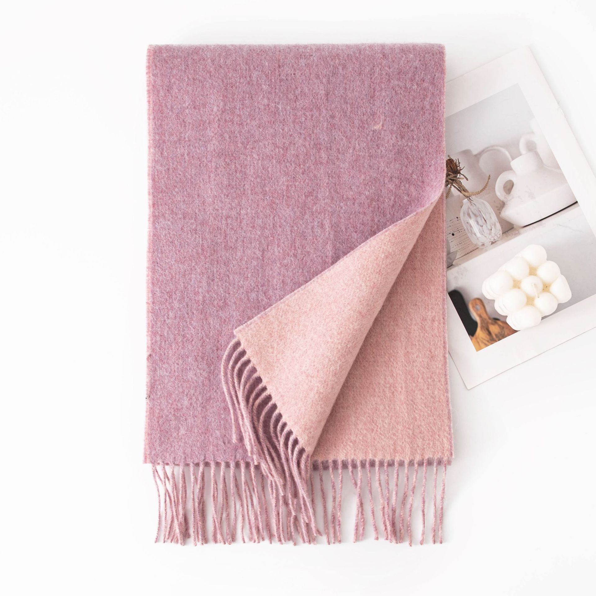 FHY25-7069-4 Double-sided Light Purple - Nude Pink