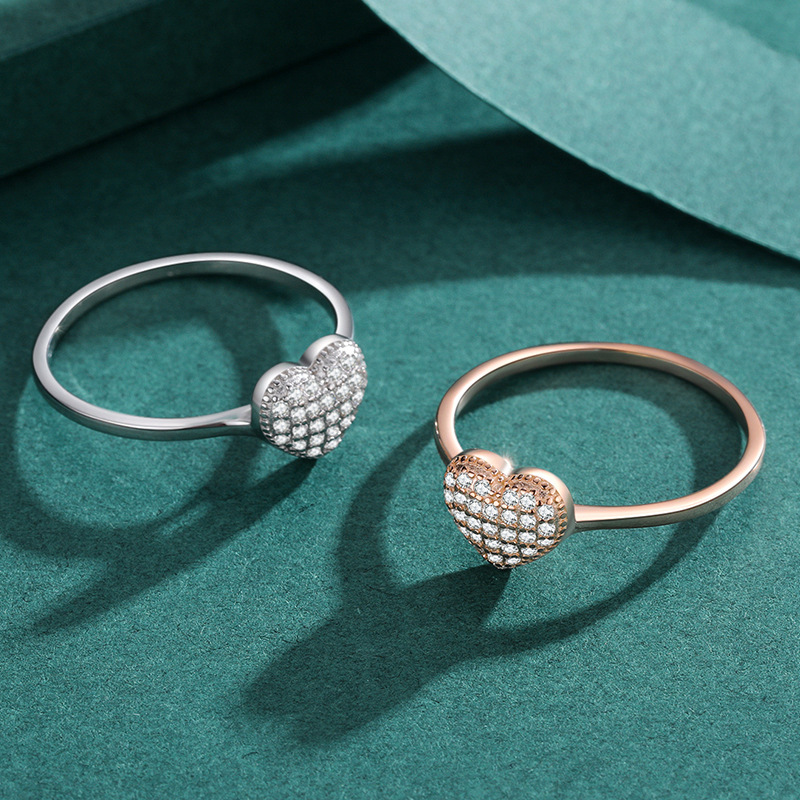 The S925 Sterling Silver Heart Ring and Earring Set - Image 3