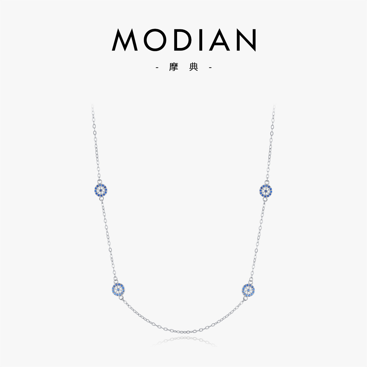 The 925 Sterling Silver Evil Eye Layering Collarbone Chain