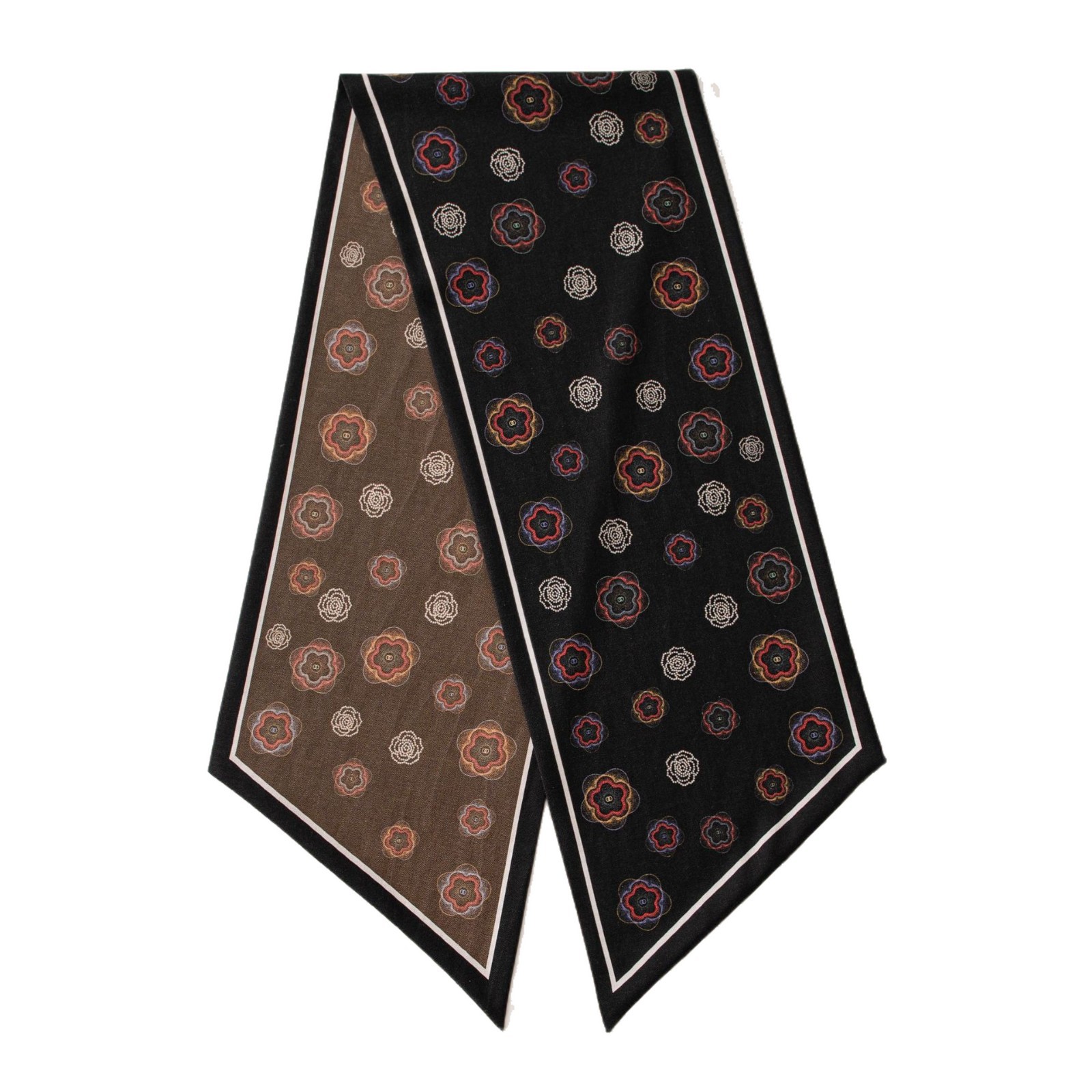 The Double Layer Contrast Bias Cut Silk Wool Wrap - Image 5