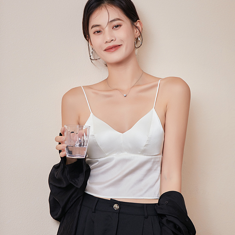 The Silk Satin Backless Camisole with Built-in Bra