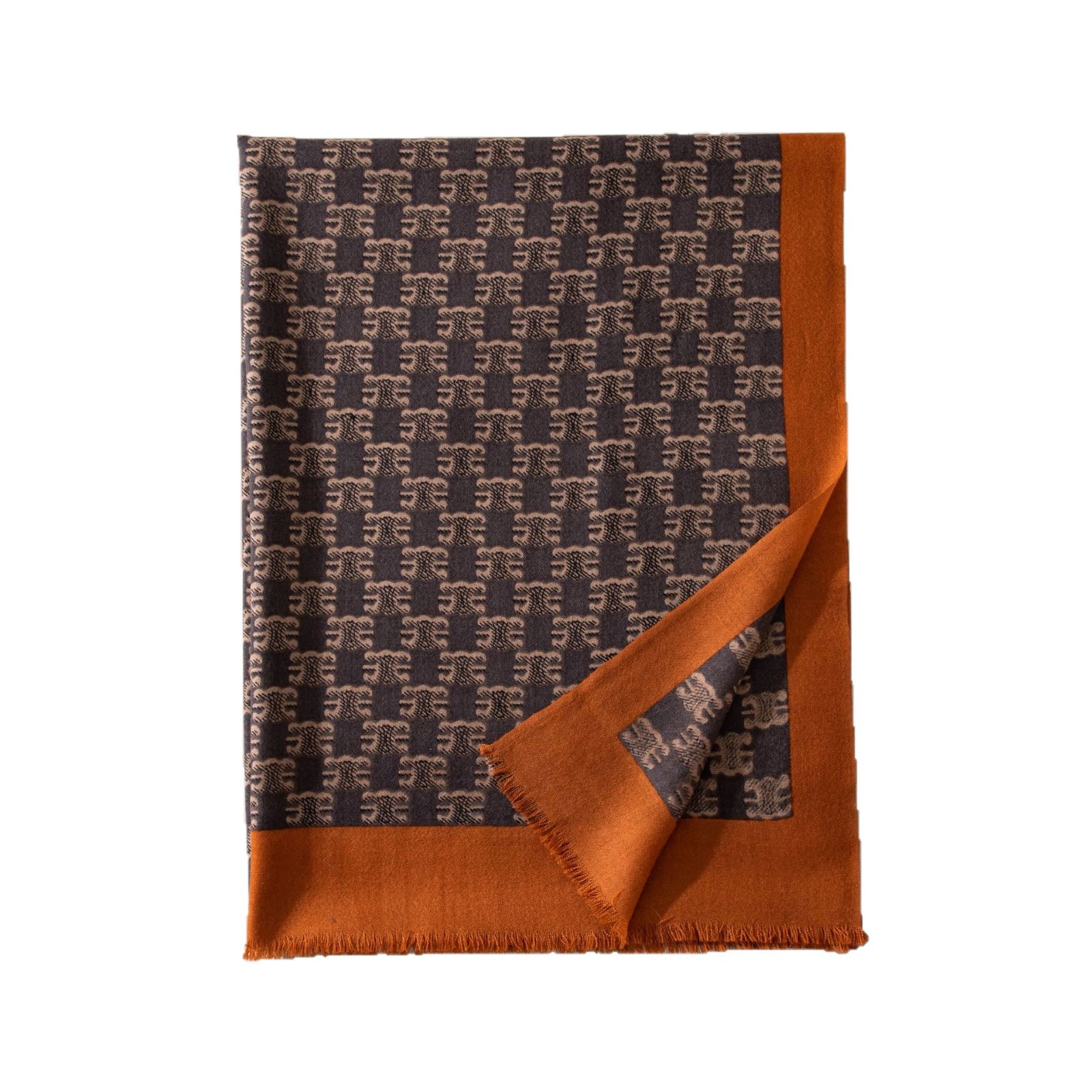 The Printed Wool Long Wrap Scarf - Image 5