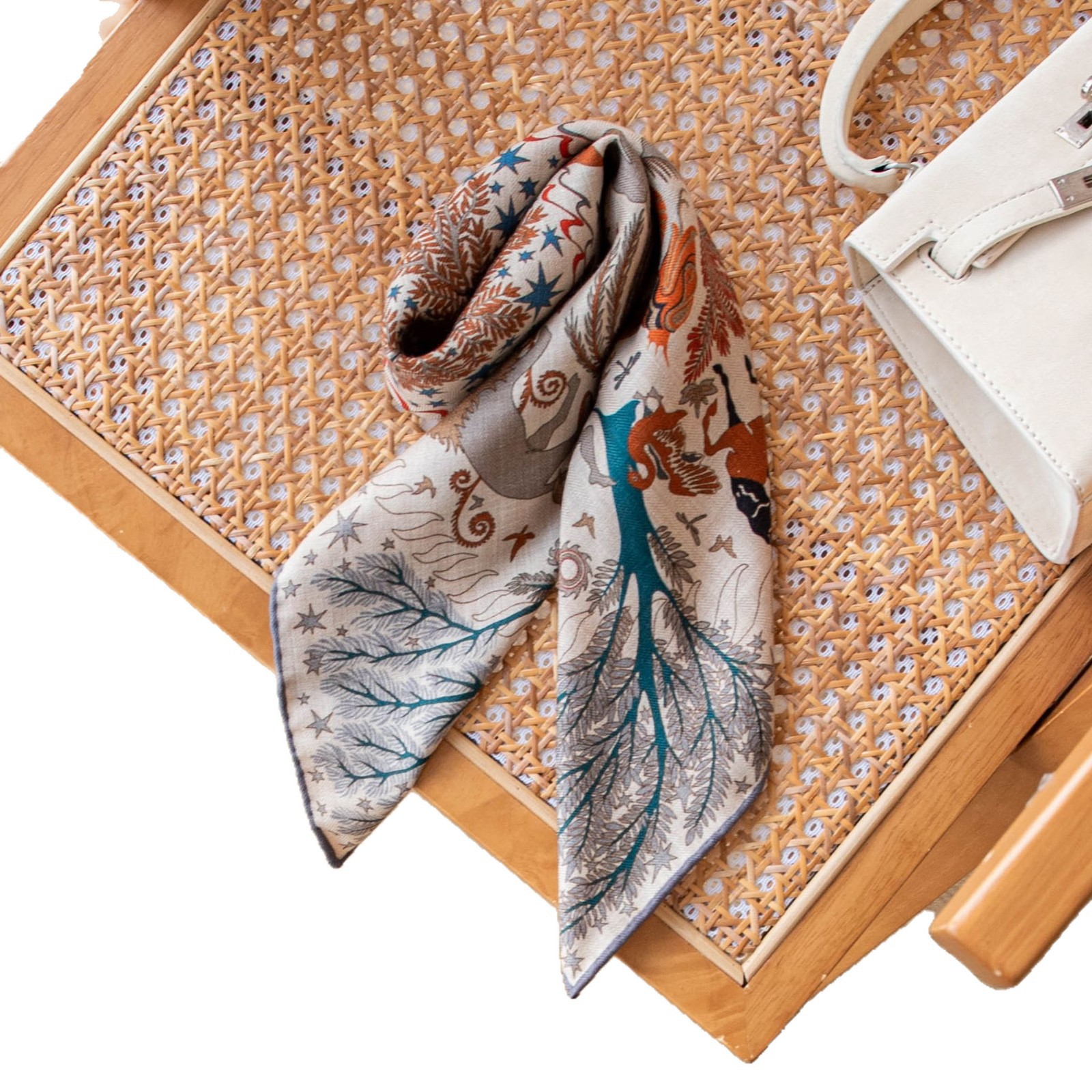 The Silk Wool Thin Square Scarf - Image 5