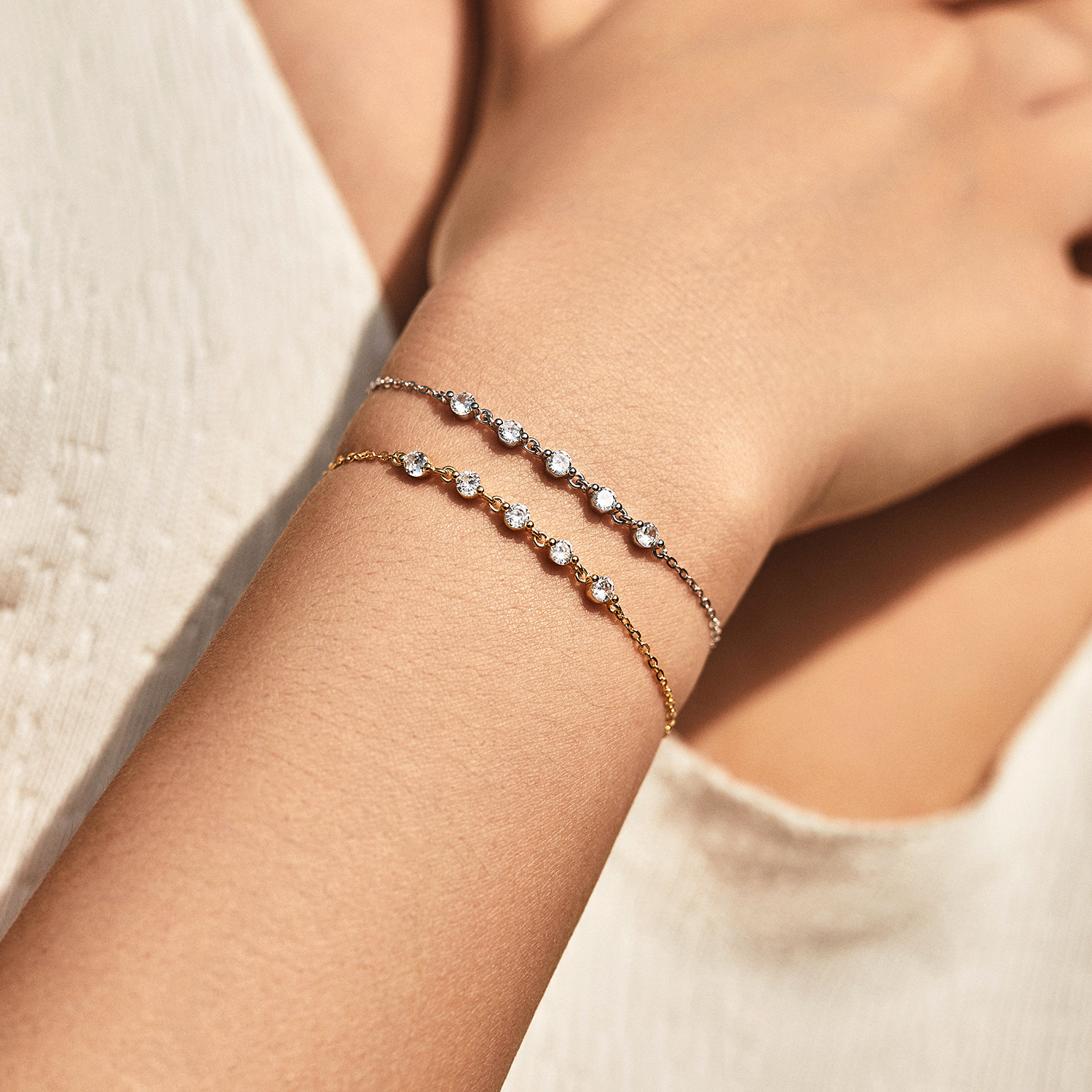 The S925 Sterling Silver Rhinestone Bracelet - Image 2