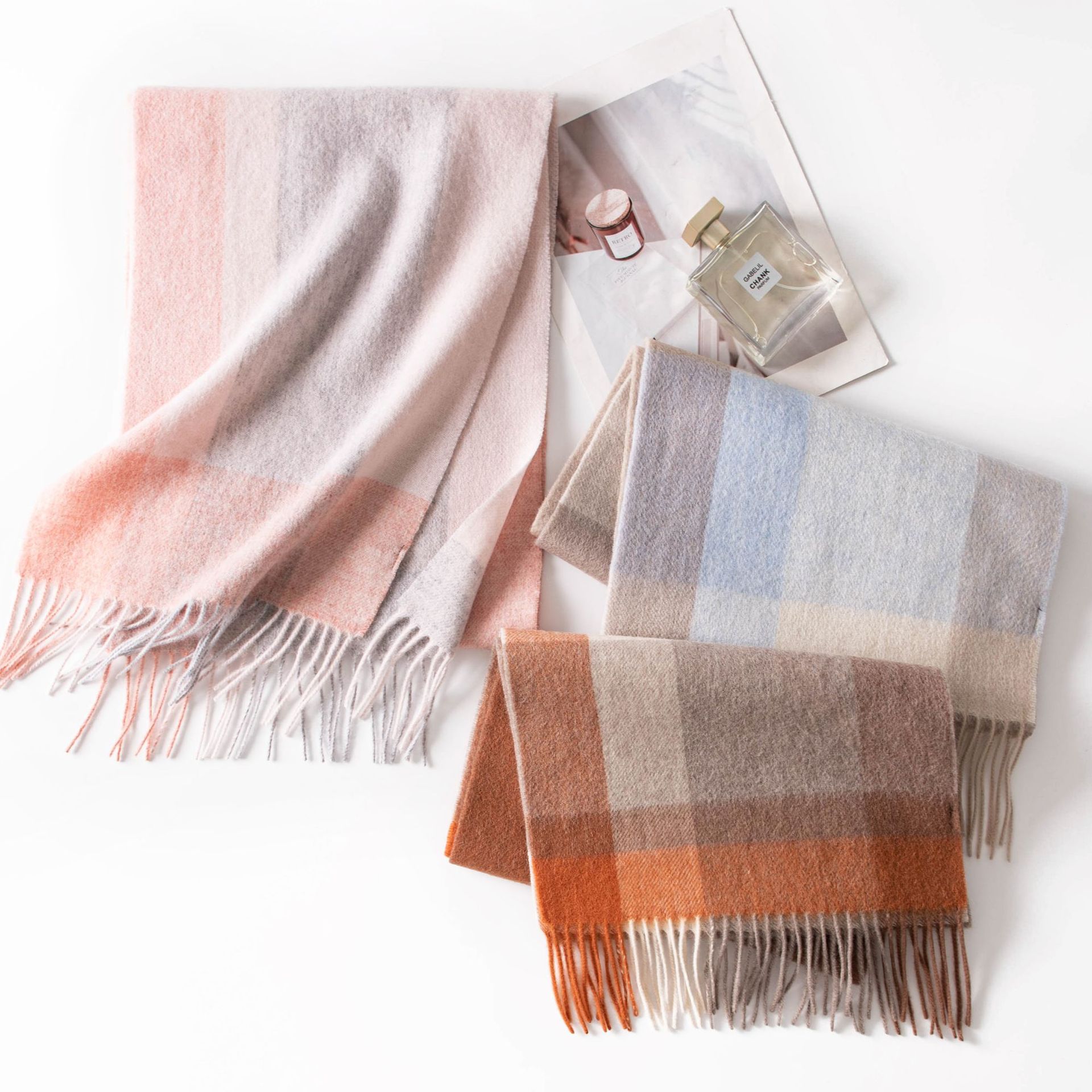 The 100% Wool Plaid Fringe Scarf - Image 3