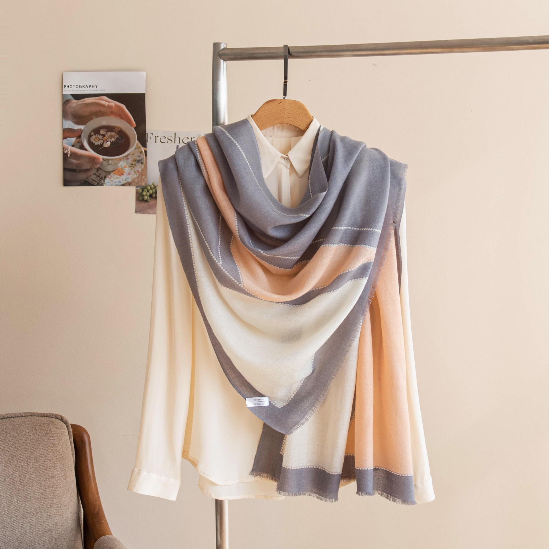 The Lightweight Printed Wool Shawl - Image 2