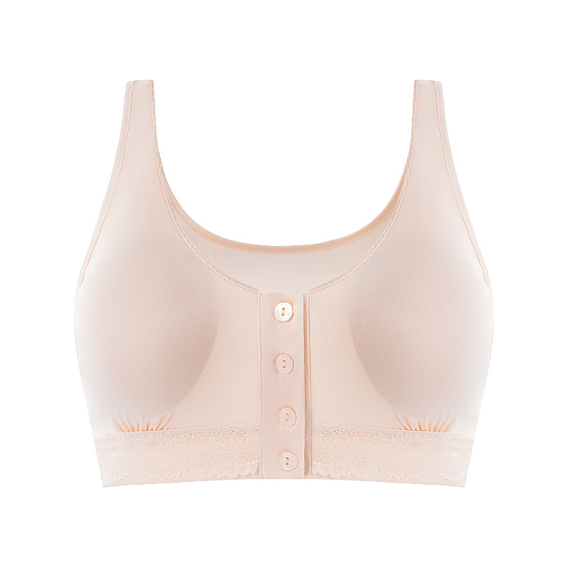 The Wire-Free Silk Front Closure Bra with Padded Cups - Image 5