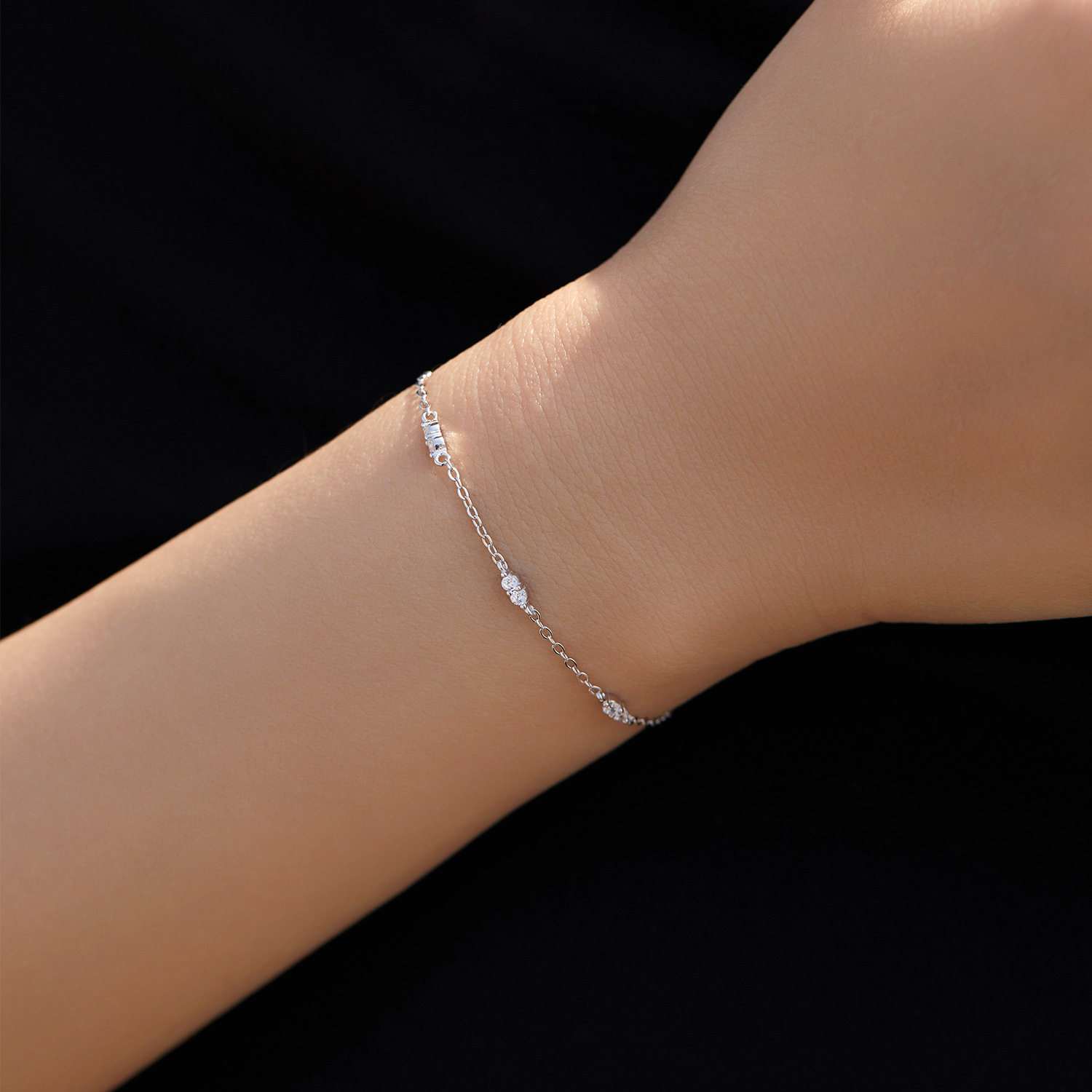 The S925 Sterling Silver Rhinestone Bracelet - Image 2