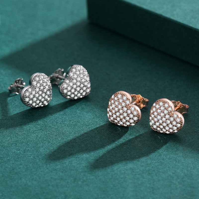 The S925 Sterling Silver Heart Ring and Earring Set - Image 4