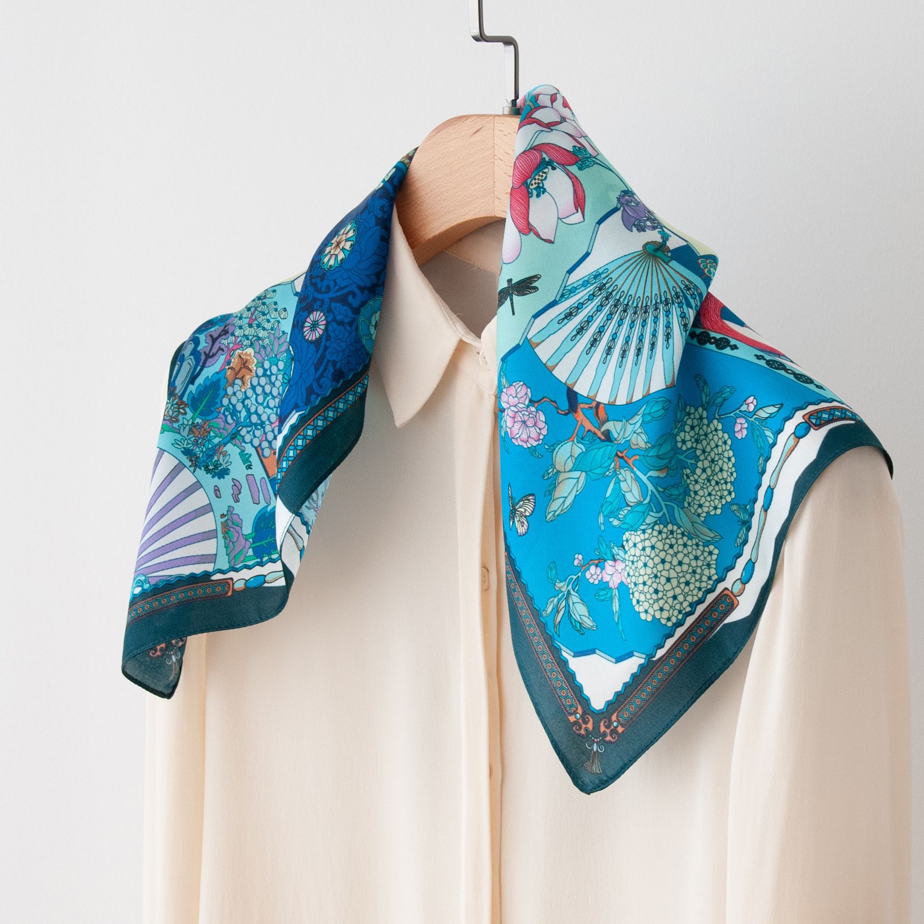 The Mulberry Silk Satin Lightweight Square Scarf - Image 3