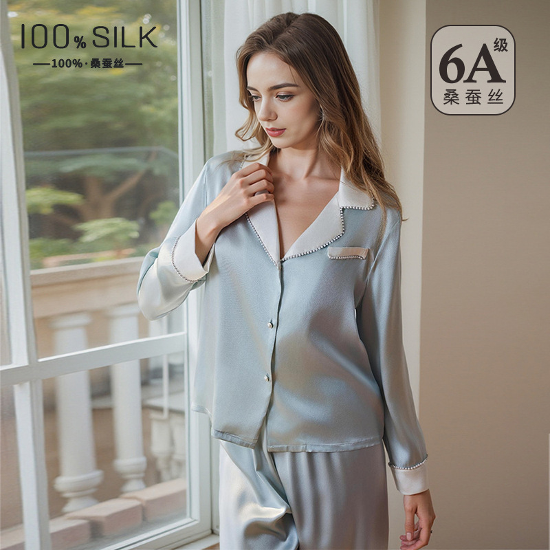 The 19 Momme 100% Mulberry Silk Long Sleeve Pajama Set