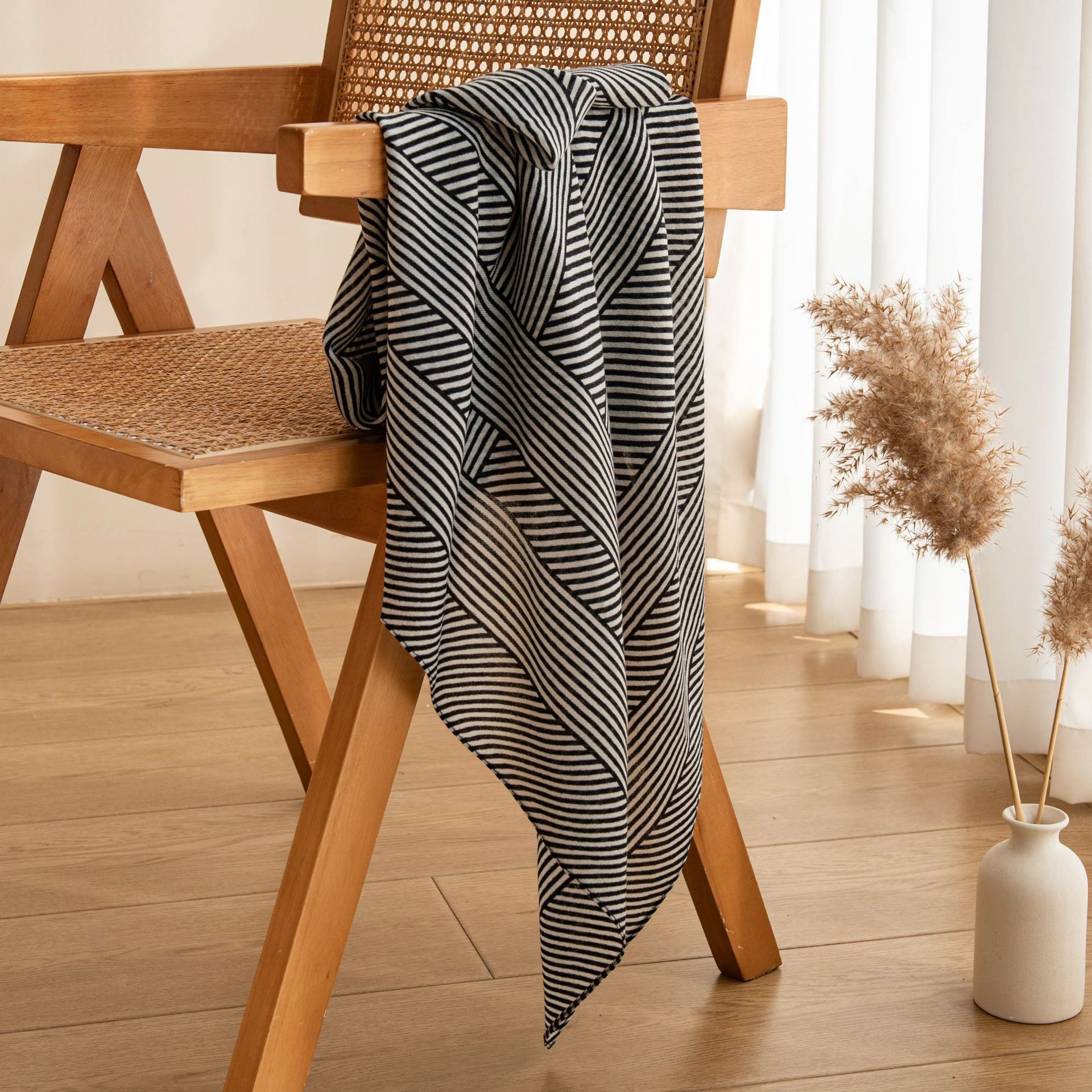 The Striped Water-Soluble Wool Scarf - Image 4