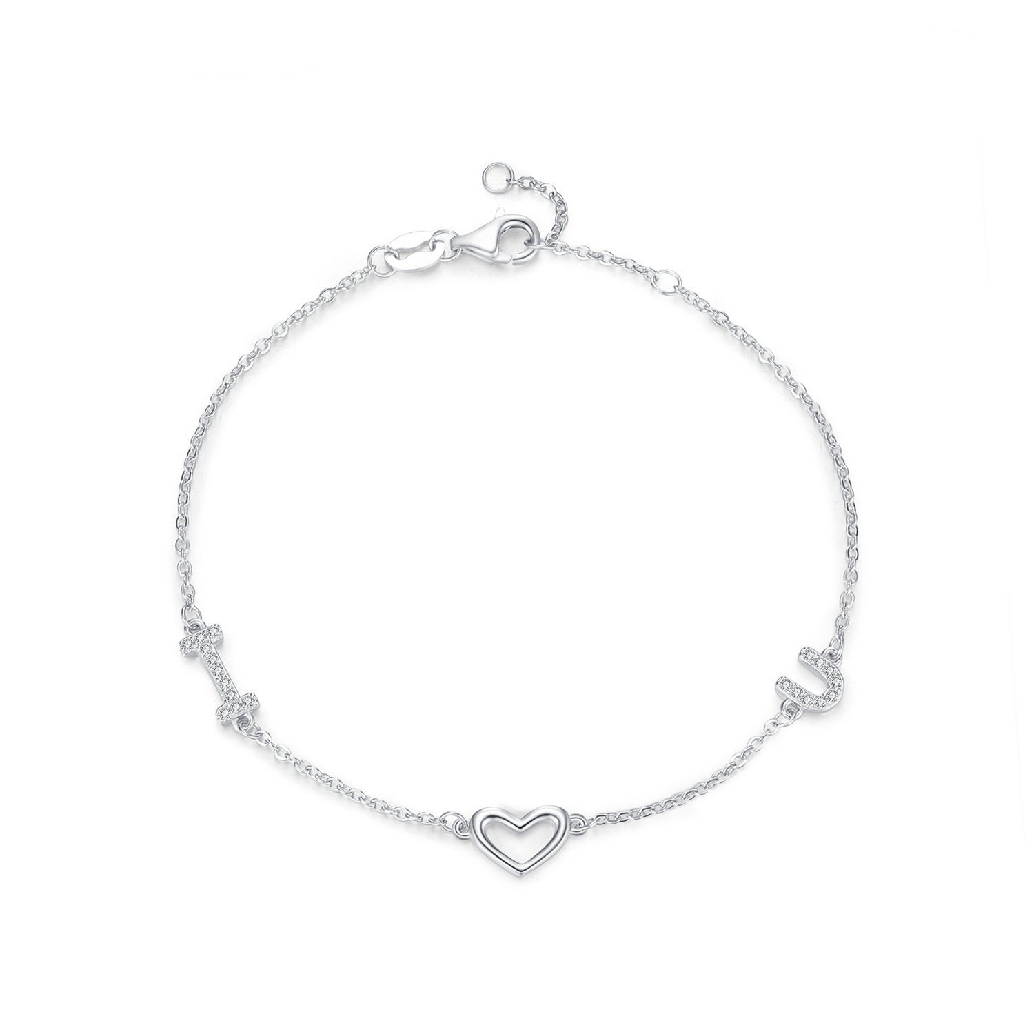 The S925 Sterling Silver Letter Heart Bracelet - Image 5