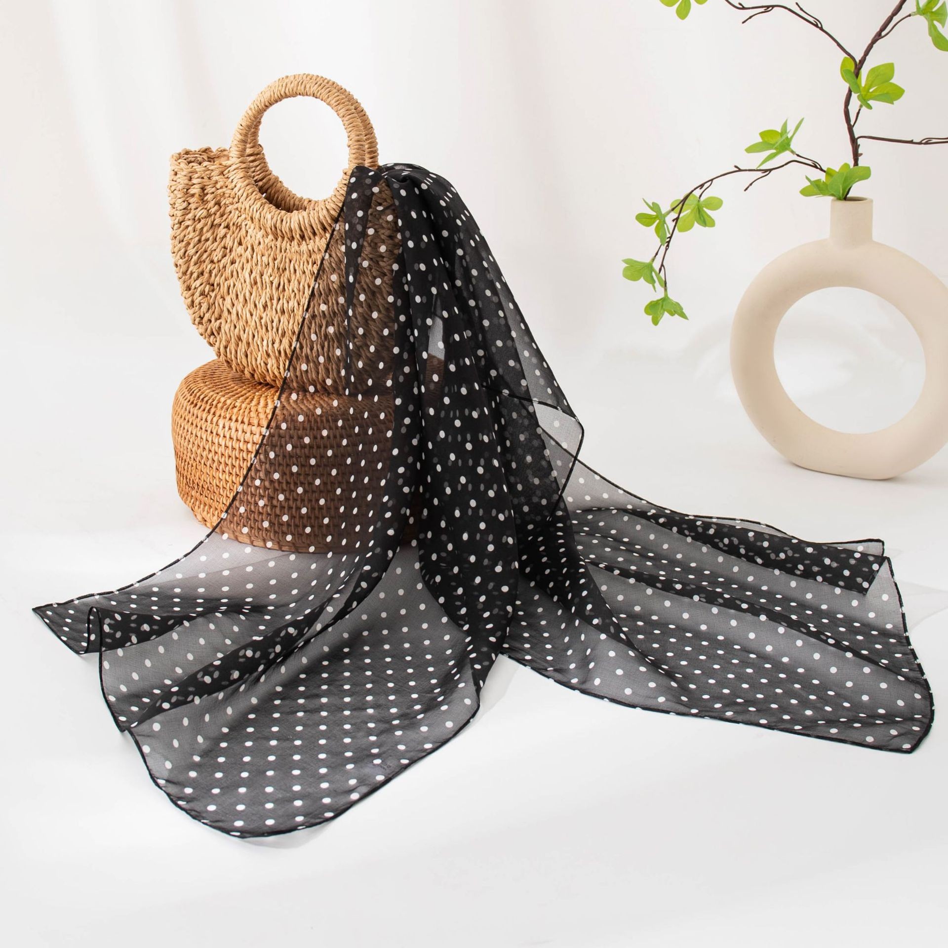 FHZ25-9835-1 Black Polka Dots
