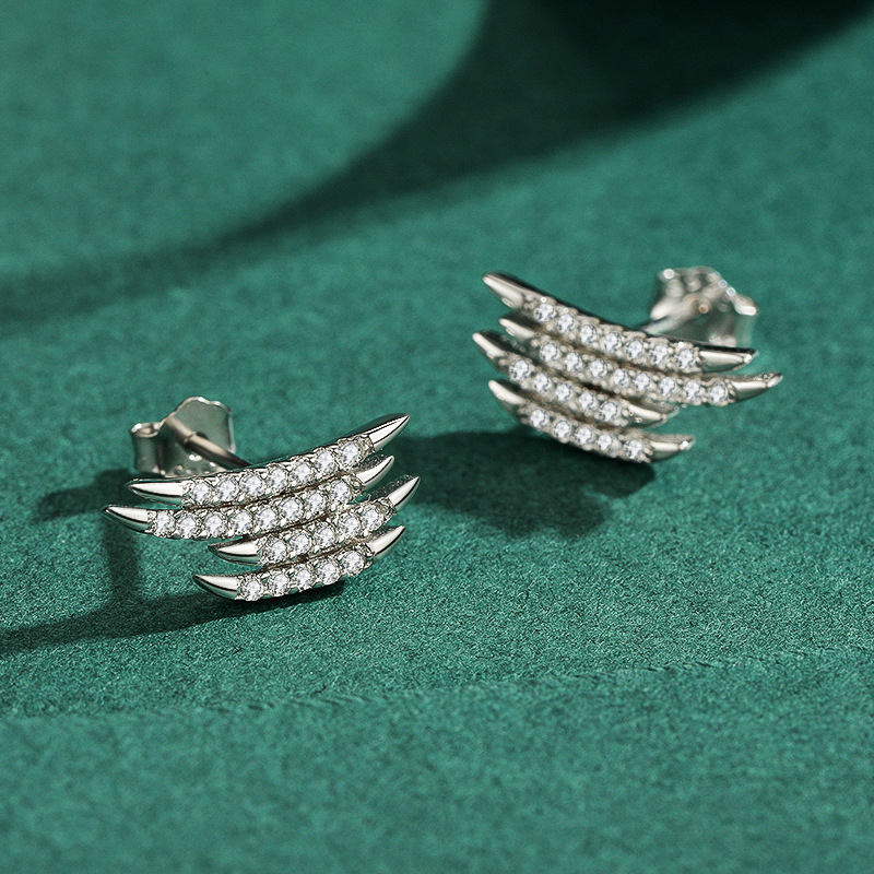 The S925 Silver Rhinestone Stud Earrings - Image 4