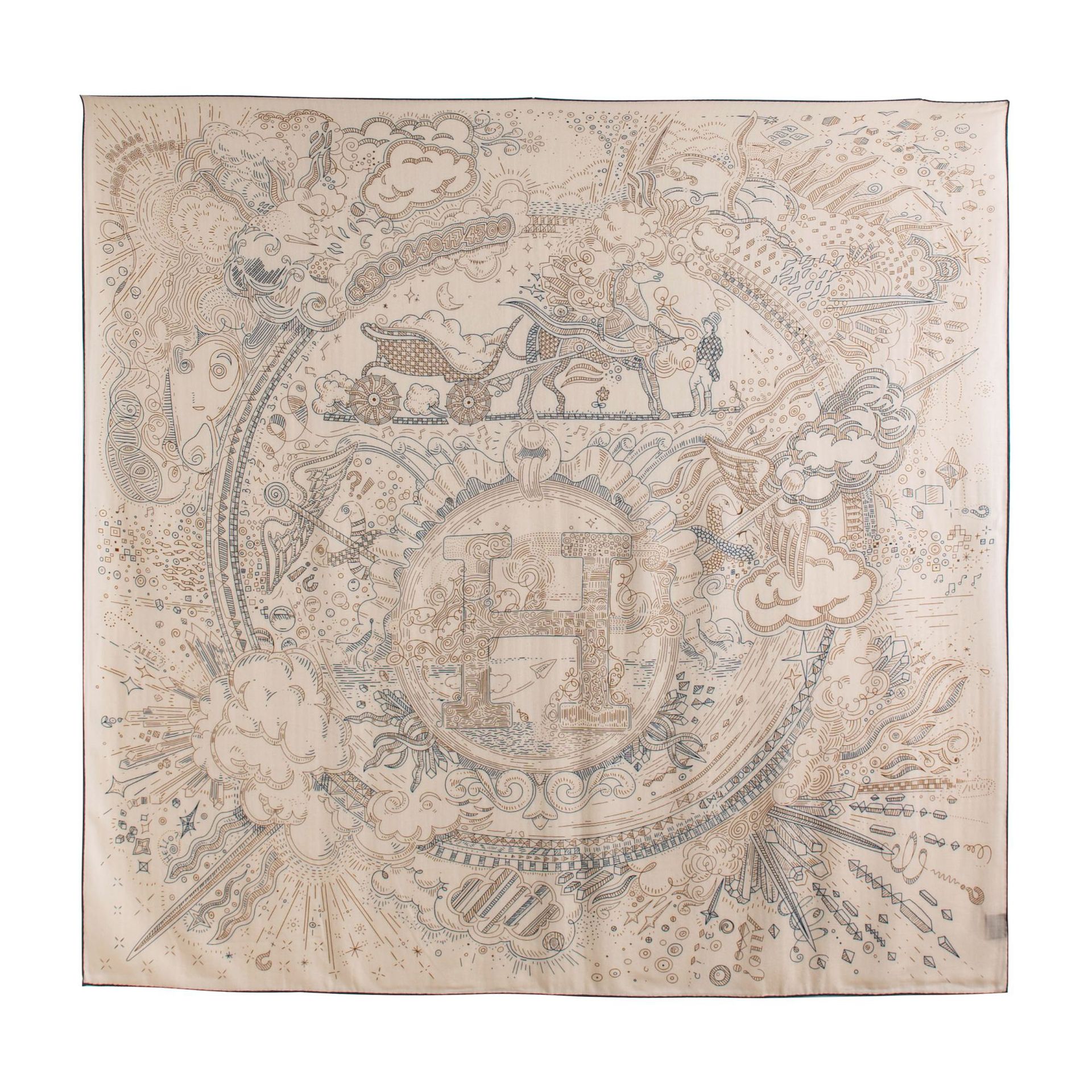 FHZ25-90018-1 Hand Rolled - Double-sided Towel Blue Tone Art