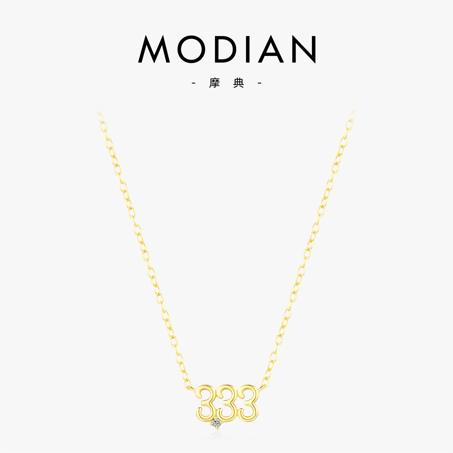 The 925 Sterling Silver Lucky Number 333 Collarbone Chain