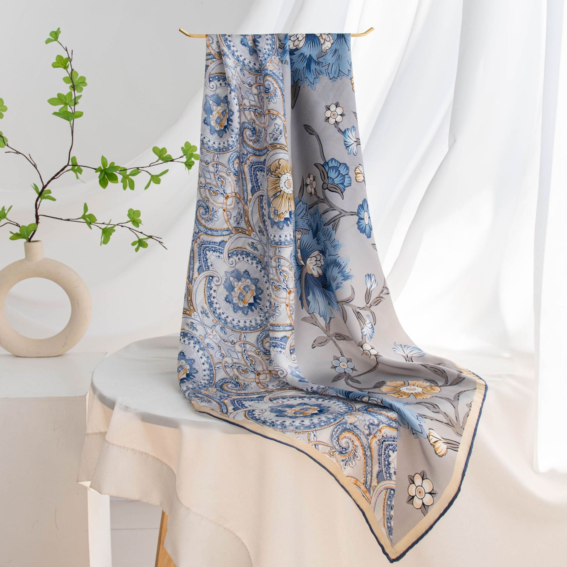 The Printed Mulberry Silk Neck Scarf - Image 3