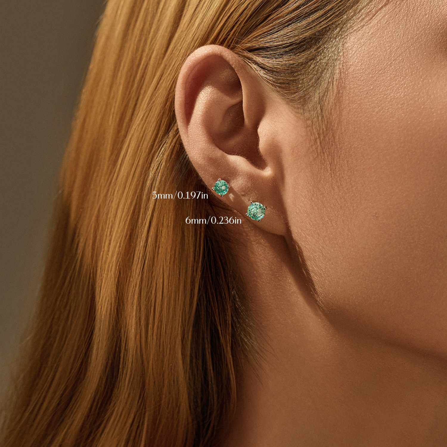 The S925 Silver Paraiba Color Firework Stud Earrings - Image 2