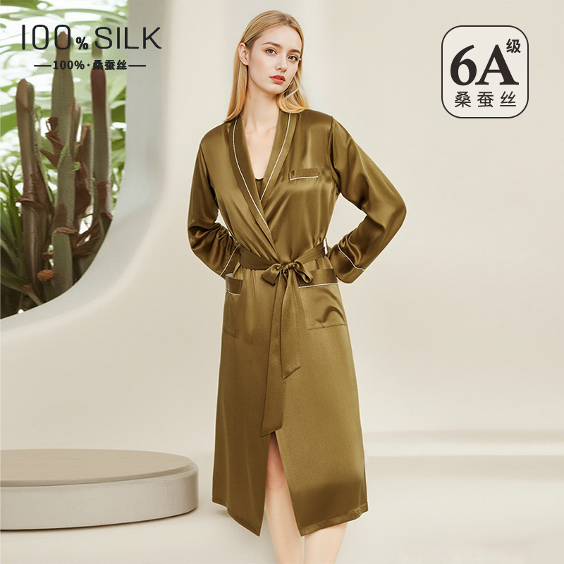 The 19 Momme 100% Mulberry Silk Long Robe