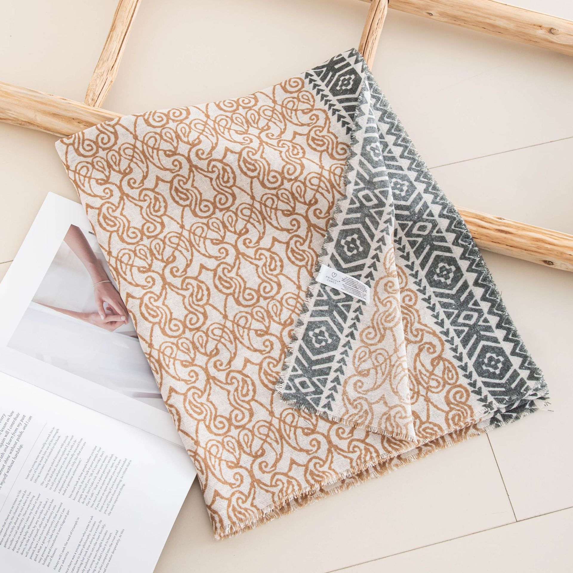 The Retro Pattern Silk Scarf - Image 2