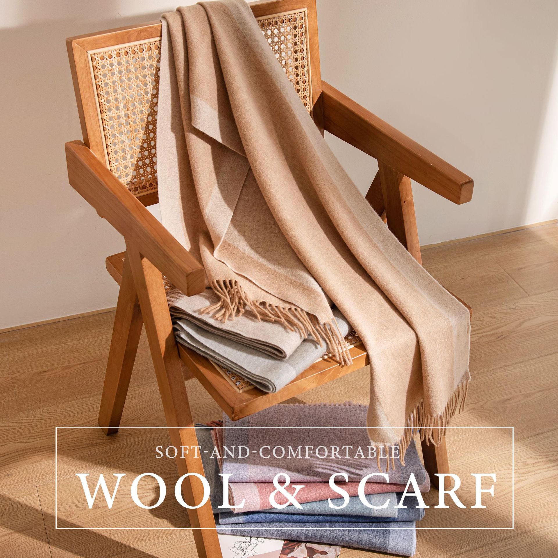 The Pure Wool Scarf with Fringe