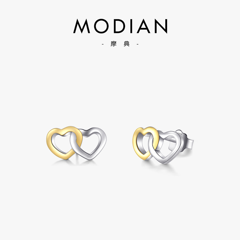 The S925 Sterling Silver Heart Hollow Earrings