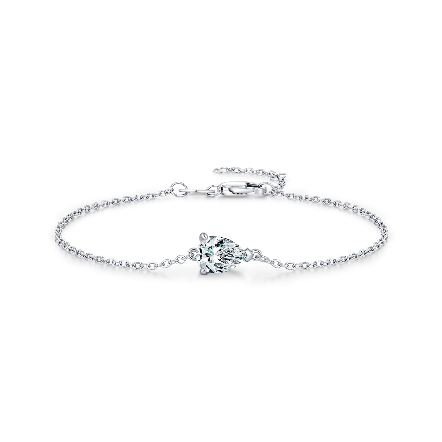 The Moissanite S925 Sterling Silver Teardrop Bracelet - Image 5
