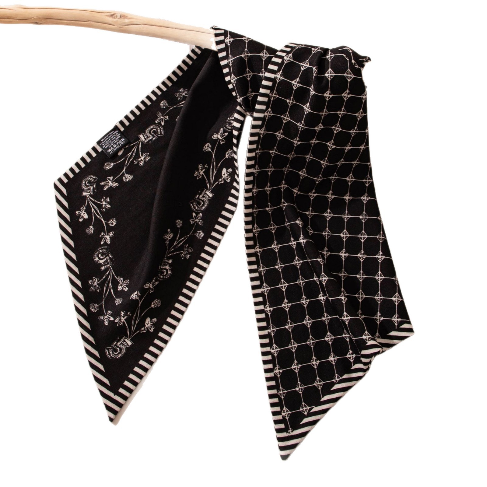 The Plaid Double-Sided Silk Wool Scarf with Bias Ribbon - Image 5