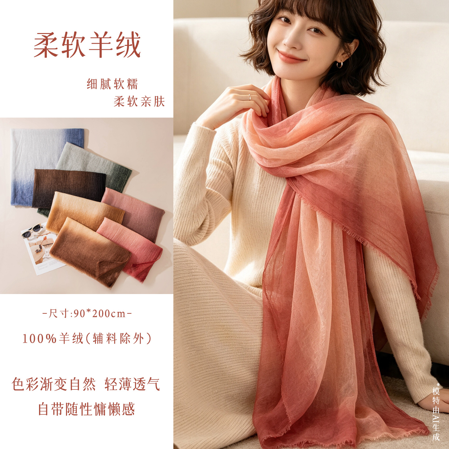 The Gradient Cashmere Shawl