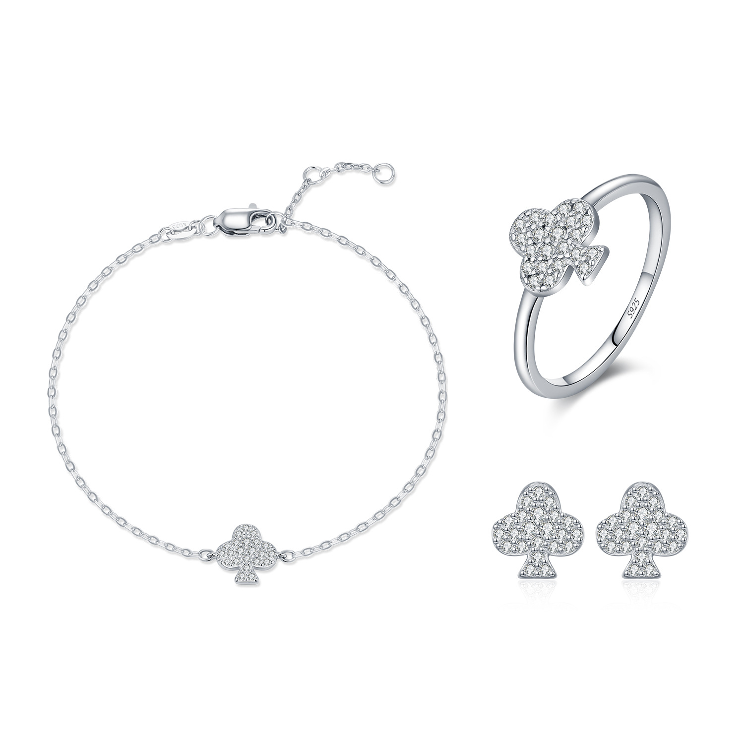 The Sterling Silver Moissanite Ring and Earrings Set - Image 5