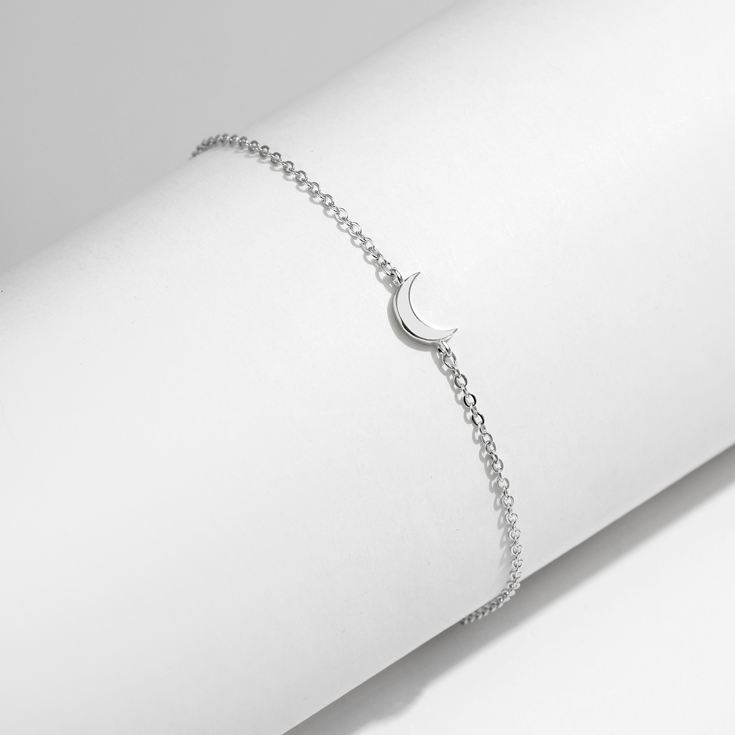 The S925 Sterling Silver Crescent Moon Bracelet - Image 4