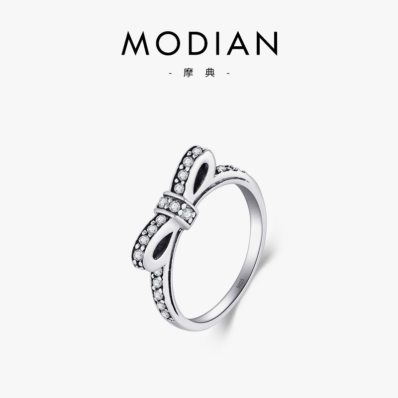 The Vintage Bow Ring with Full Diamond Zircon in S925