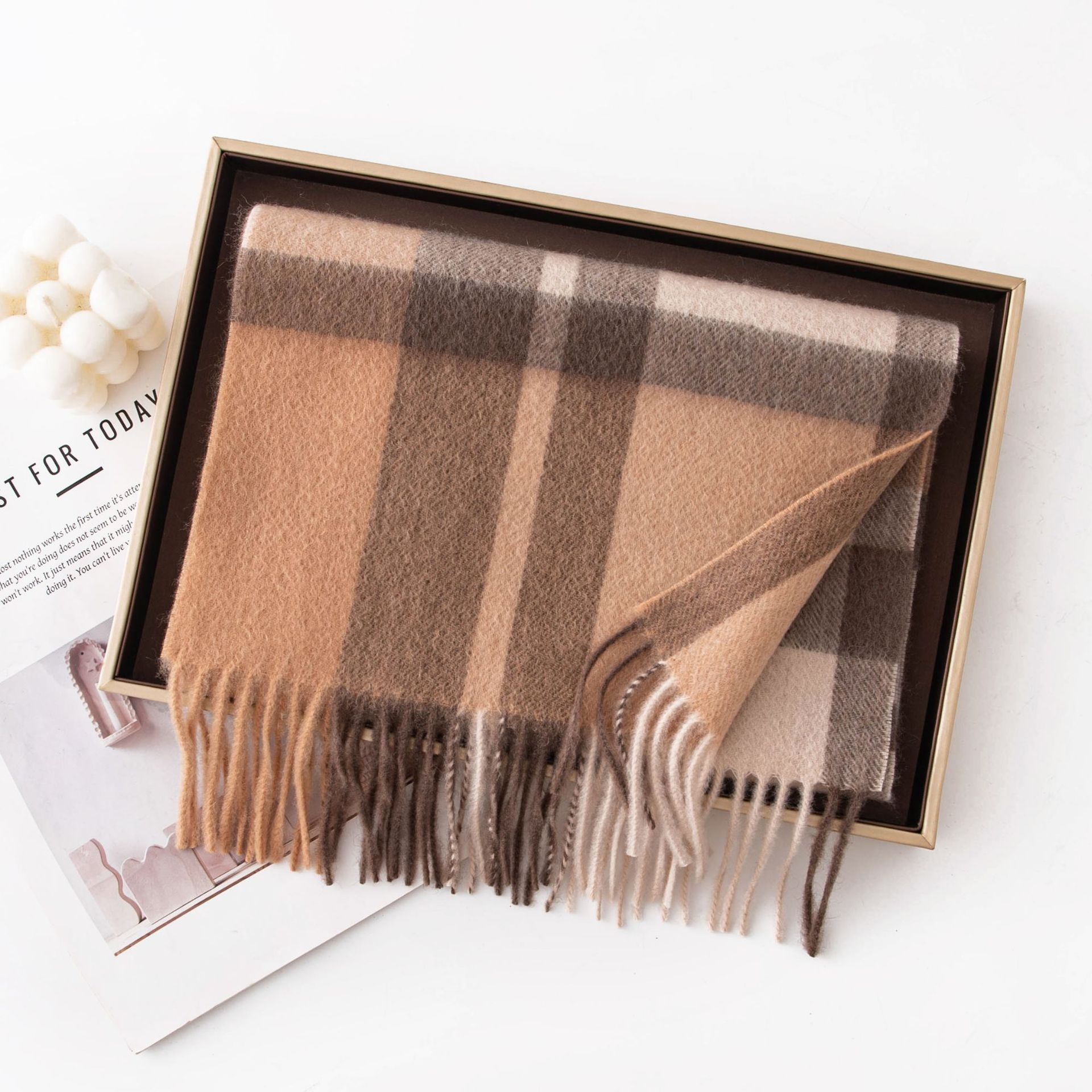 The 100% Cashmere British Plaid Scarf - Image 3