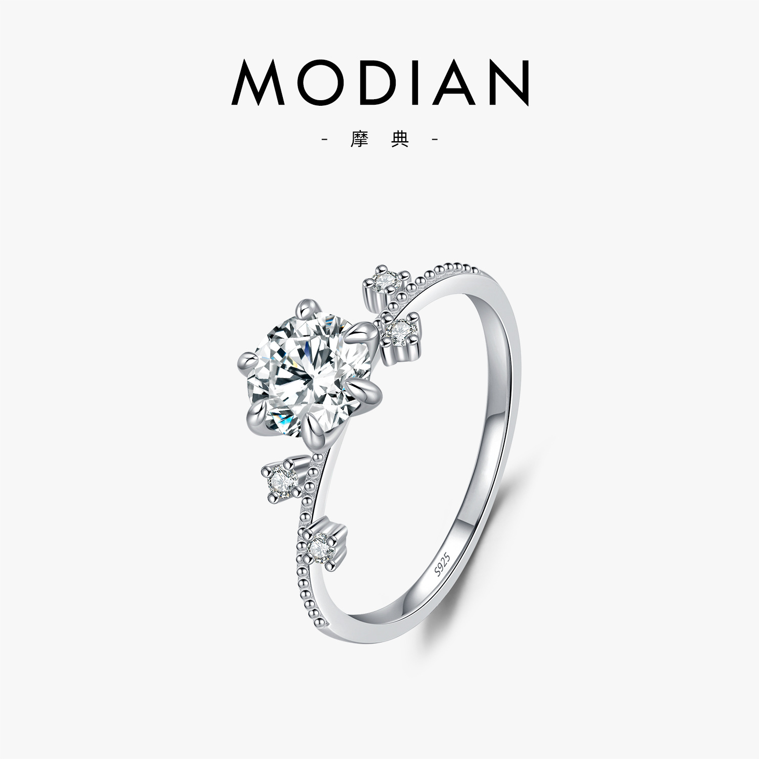 The 1 Carat Moissanite Six-Prong Floral Vine Ring