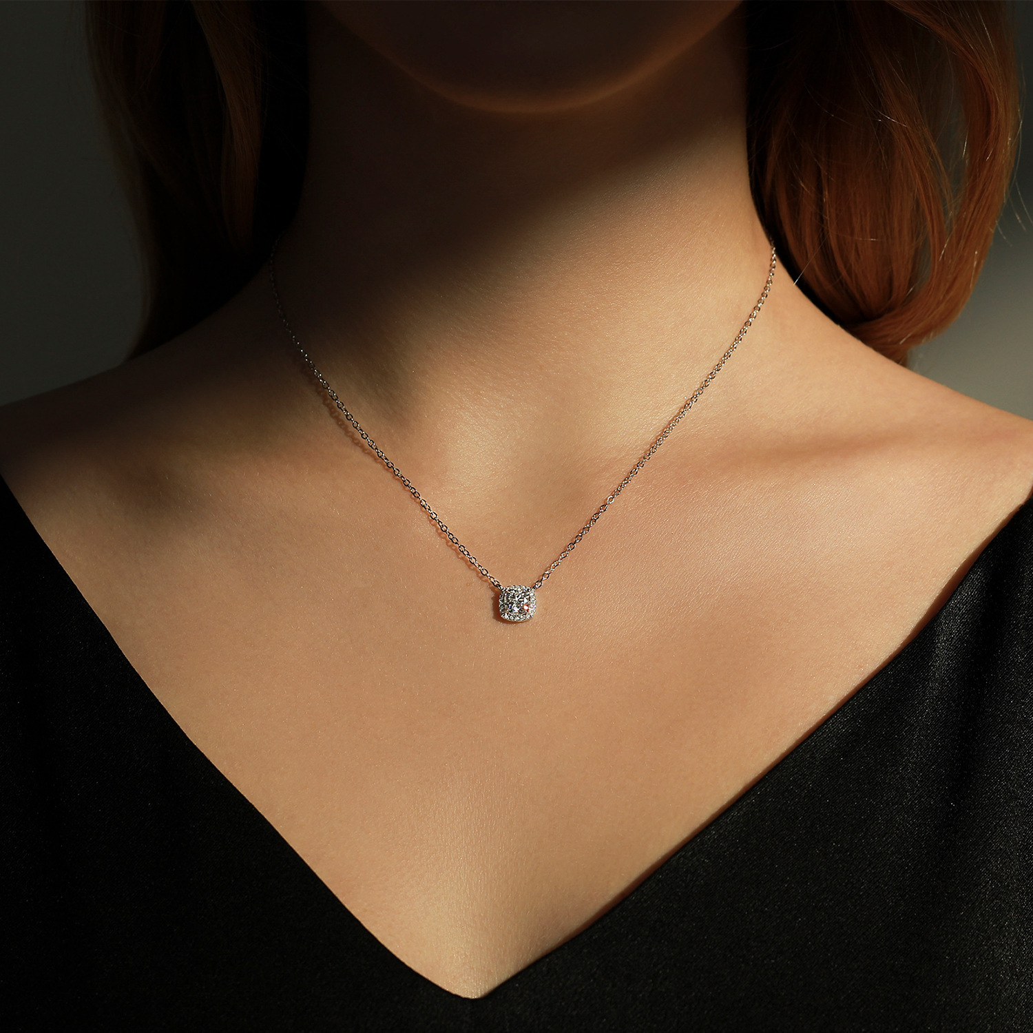 The 1 Carat Moissanite S925 Sterling Silver Geometric Necklace - Image 2