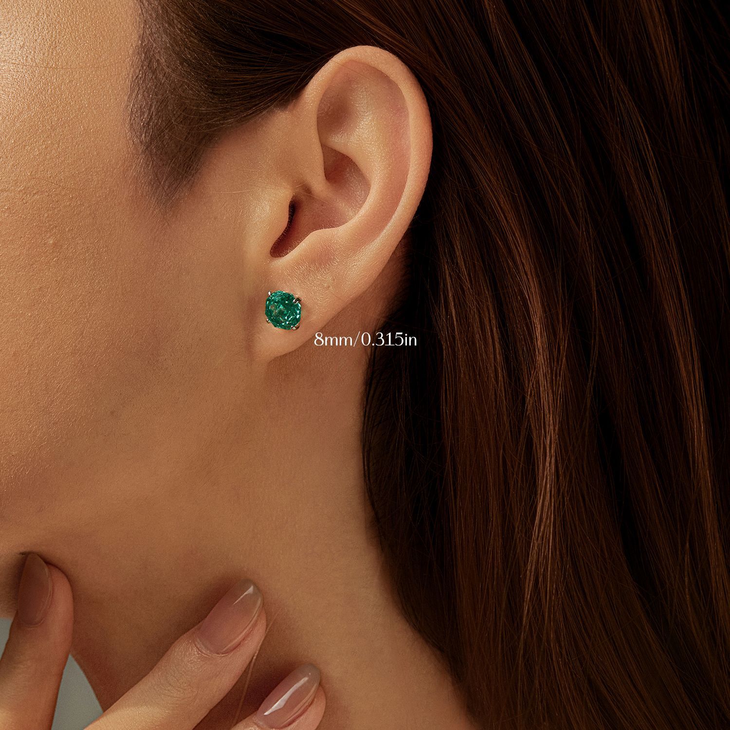 The S925 Sterling Silver Octagon Paraiba Rose Cut Cubic Zirconia Earrings - Image 3