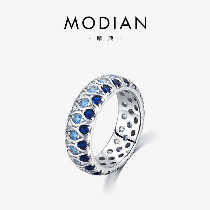 The S925 Sterling Silver Colorful Diamond Ring