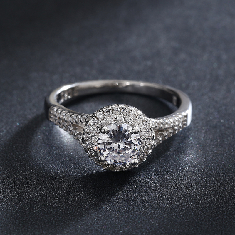 The S925 Sterling Silver Four-Prong Diamond Cluster Ring - Image 4