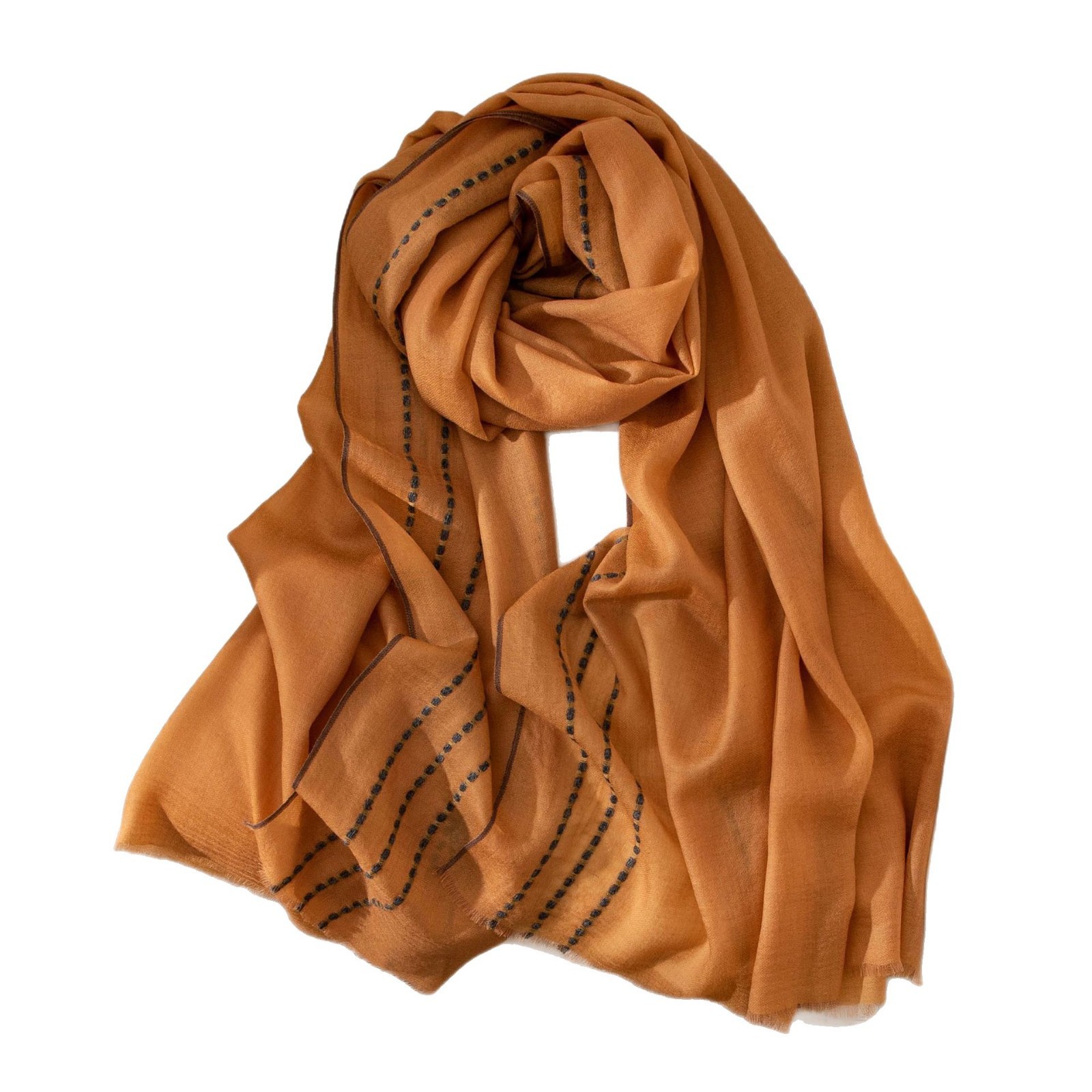 The 100% Wool Solid Color Long Scarf - Image 5