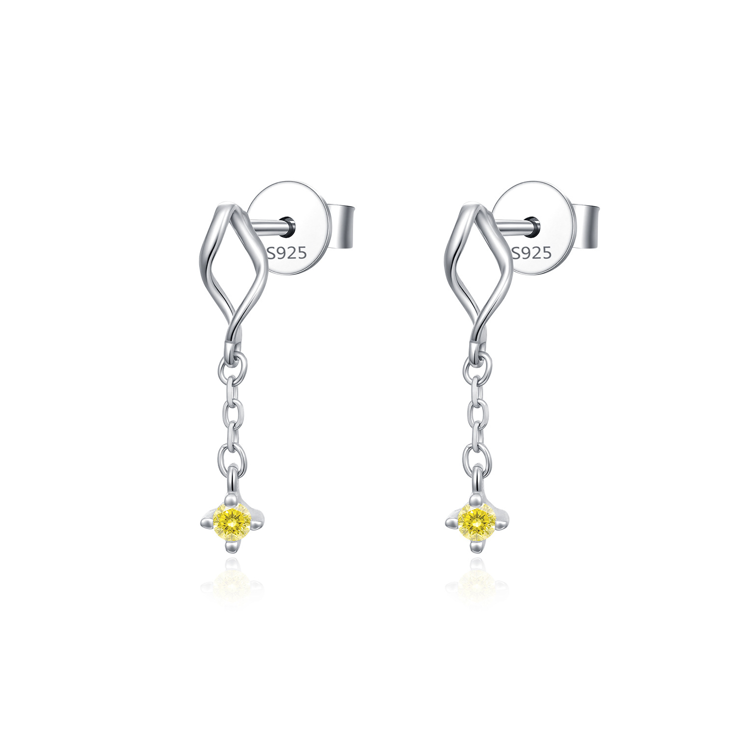 The D Color Moissanite S925 Sterling Silver Geometric Drop Earrings - Image 5