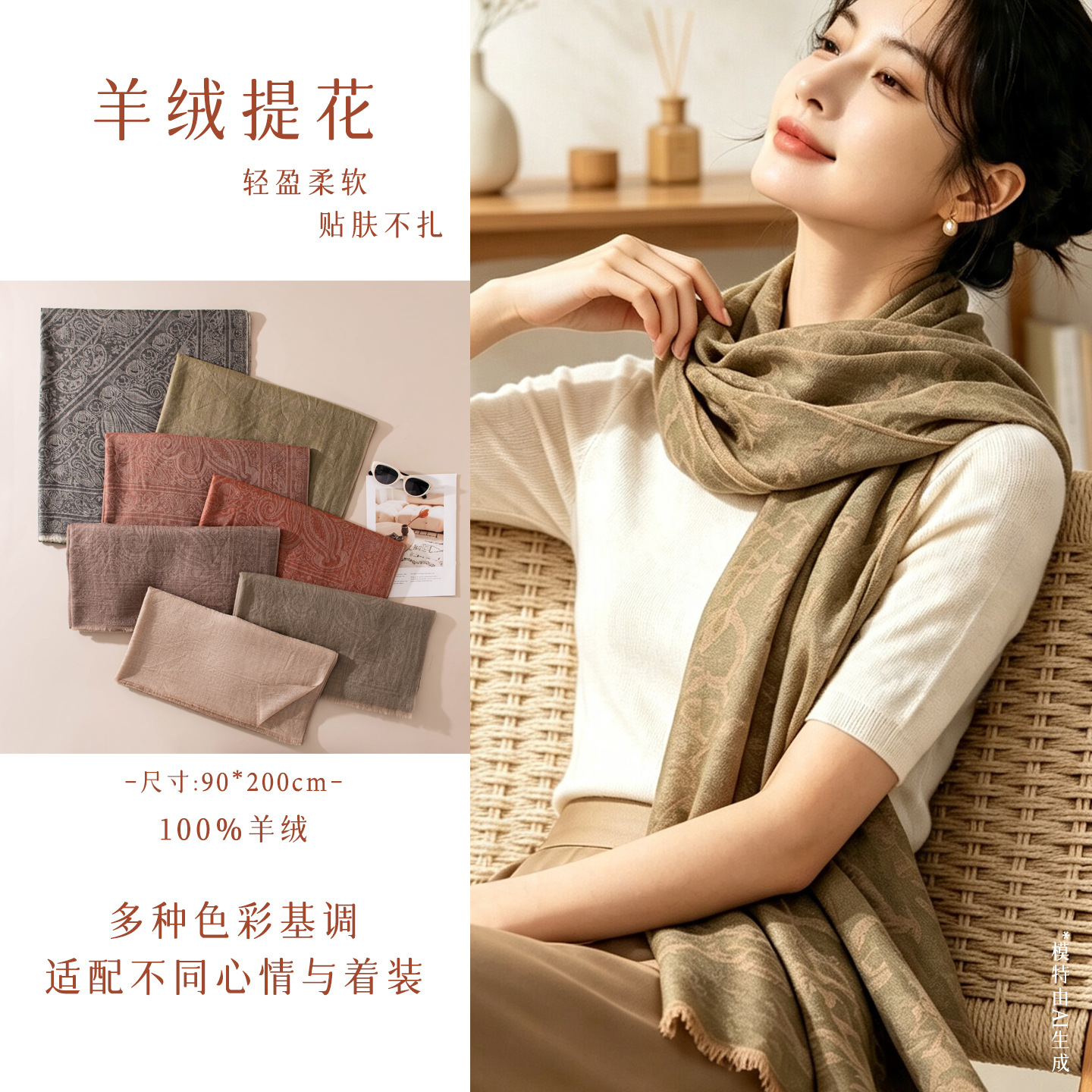 The Cashmere Paisley Jacquard Wrap Scarf