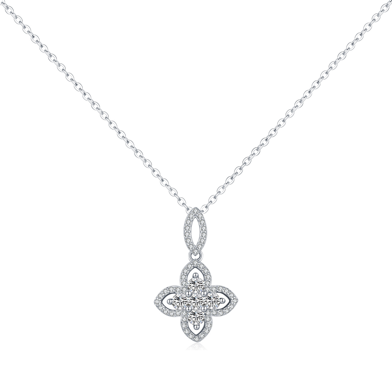 The S925 Sterling Silver French Vintage Floral Necklace - Image 5