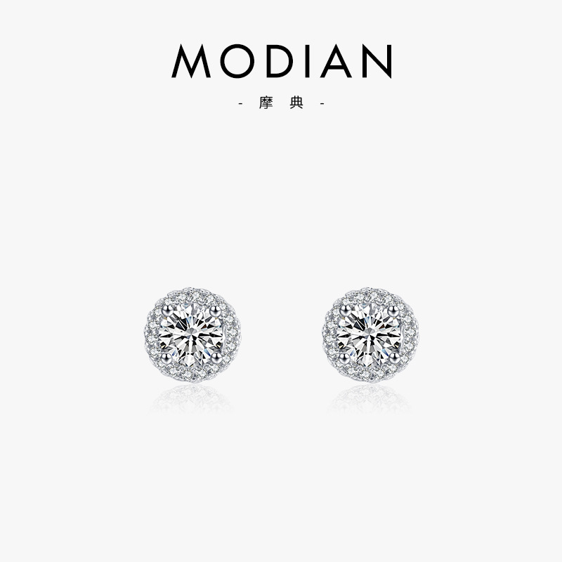 The S925 Classic Starry Sky Round Micro-Set Zirconia Earrings