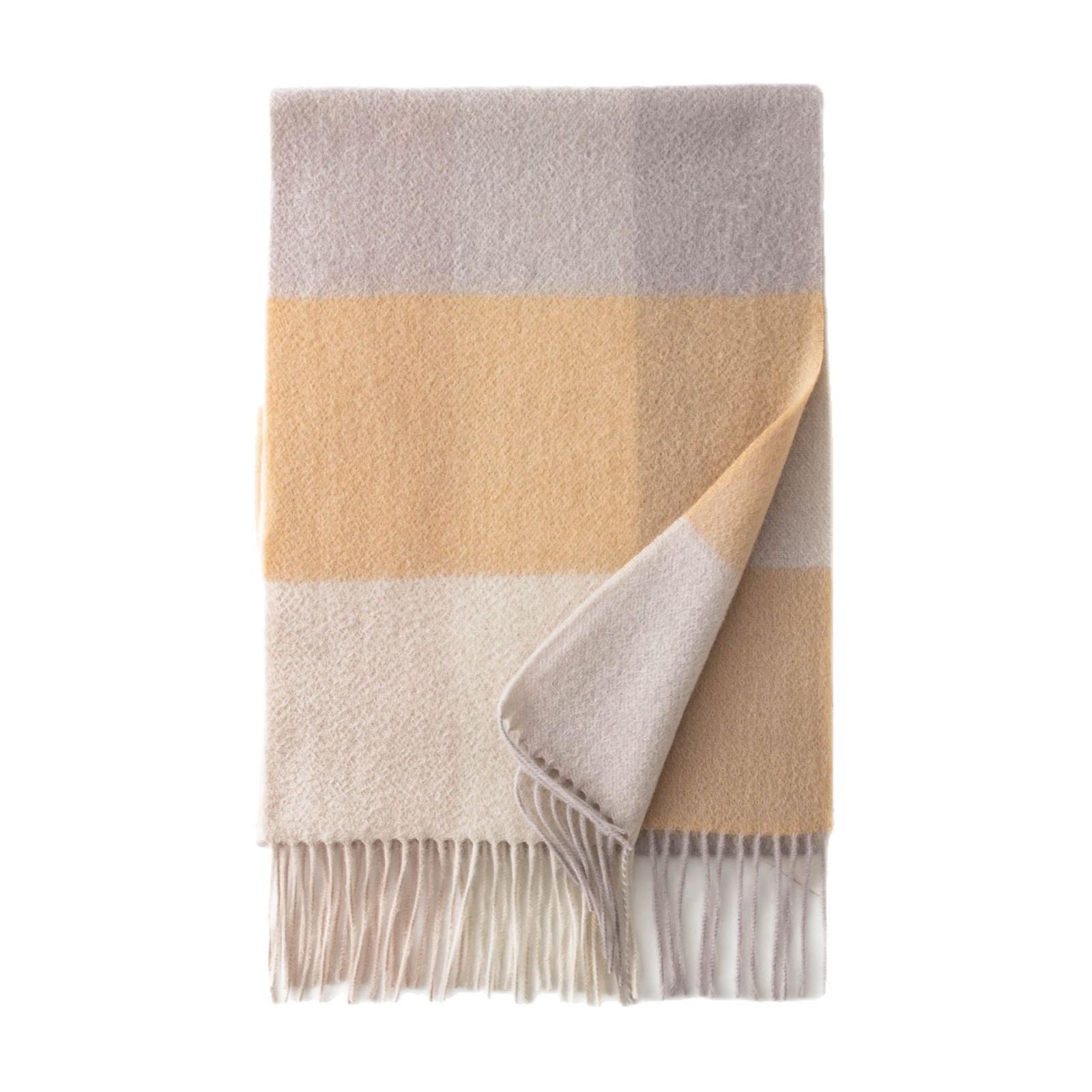 The Yellow Plaid 100% Cashmere Scarf - Image 5