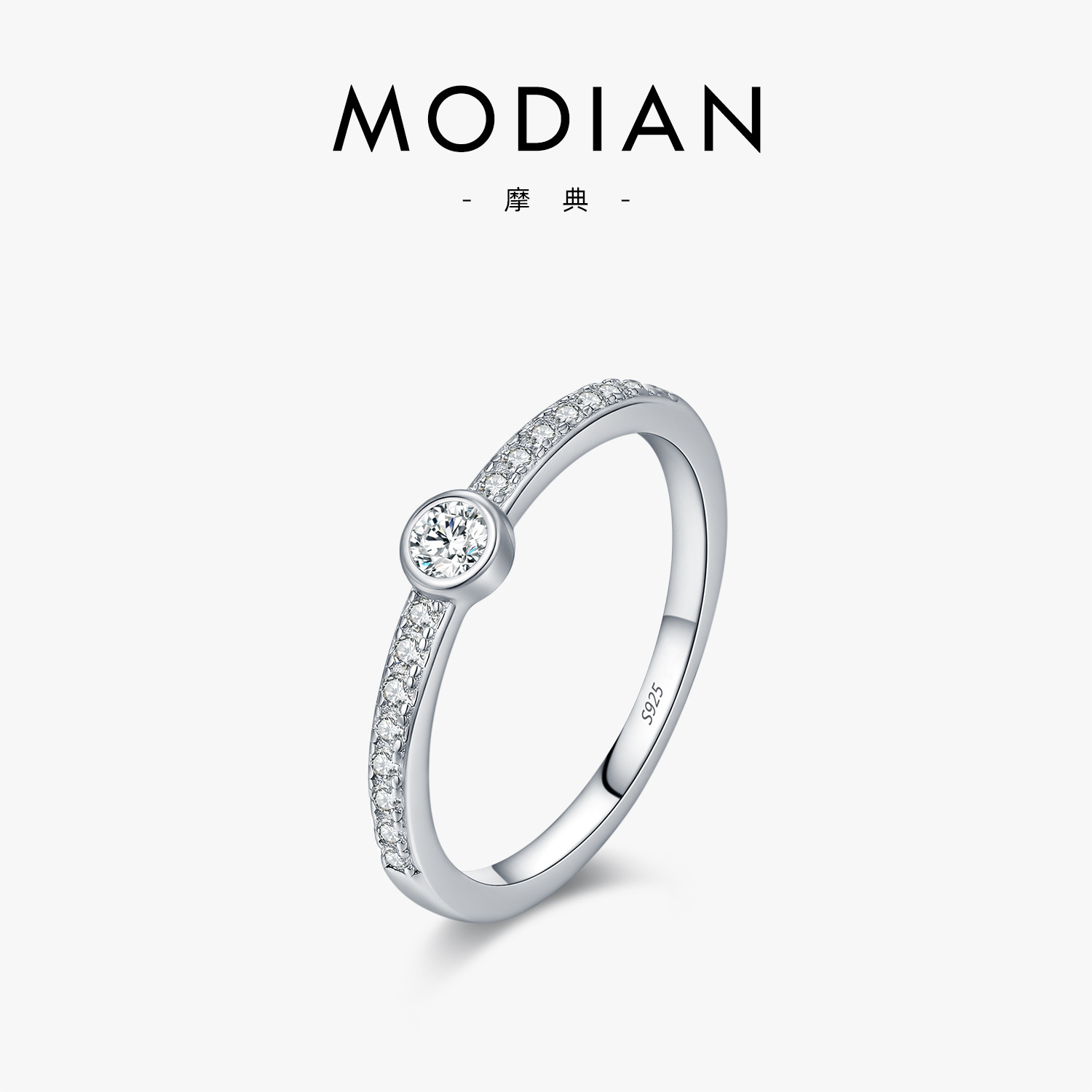 The S925 Sterling Silver Moissanite Bubble Ring