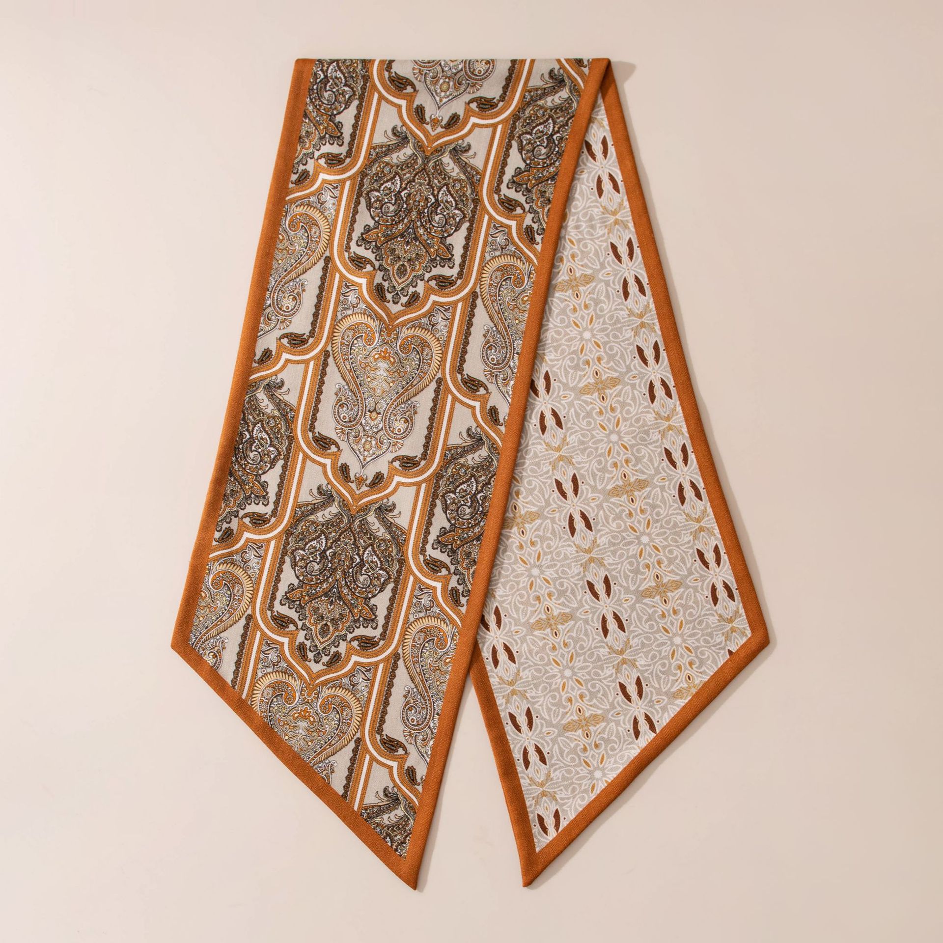 FHZ25-90252-1 Double-layer Contrast Retro Orange Pattern